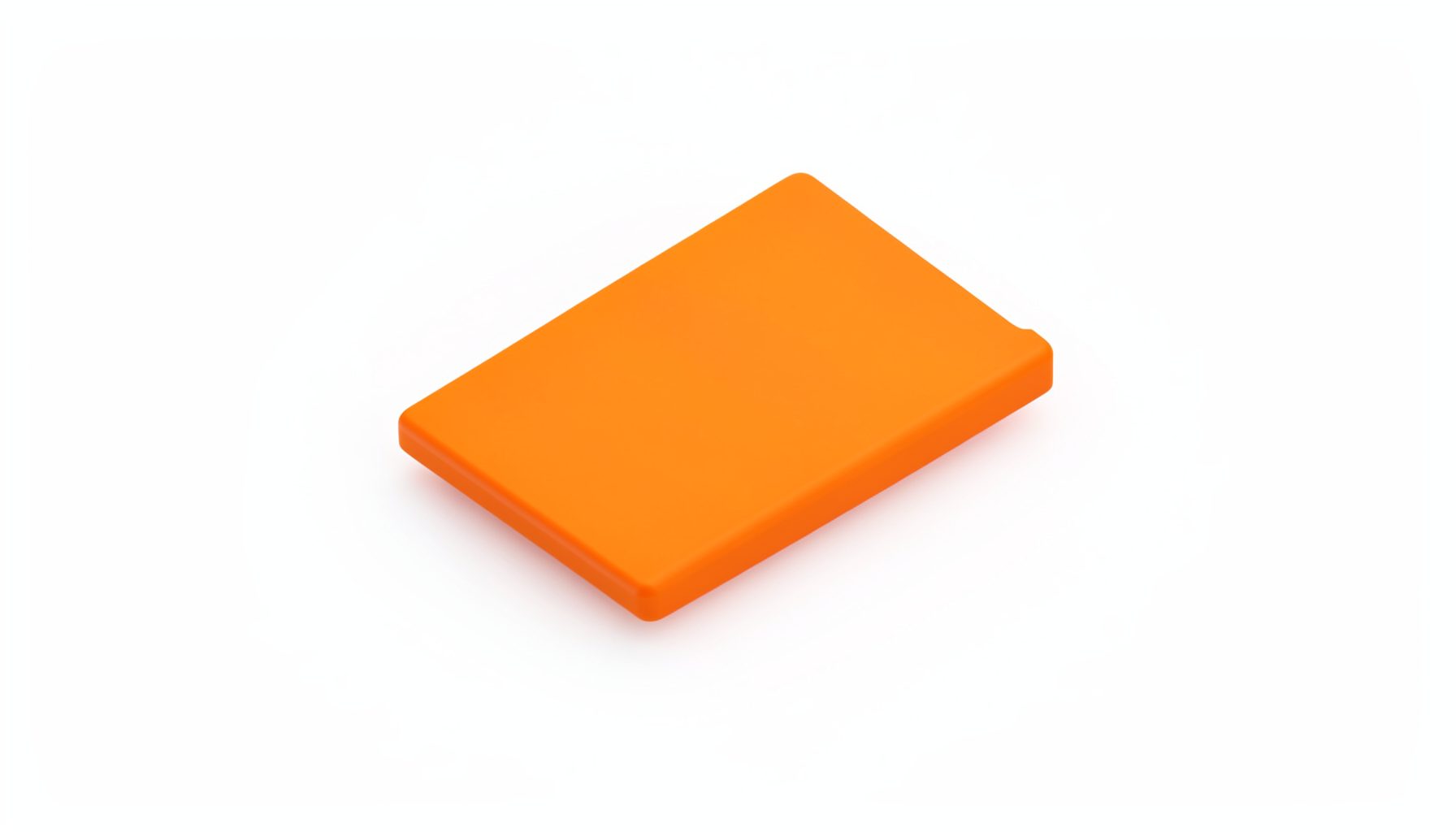 Isometric 3D render of an orange boarding pass ticket icon on white background